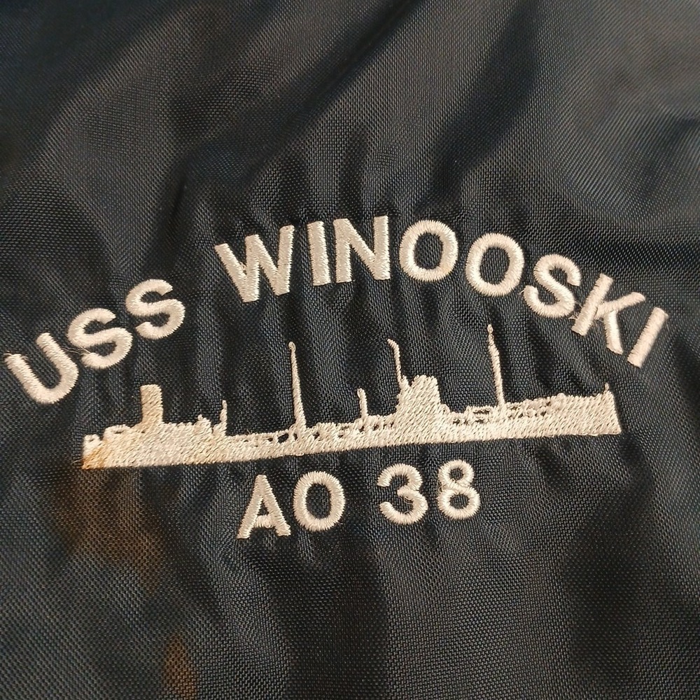 Vintage‎ Rare US Navy Military  Ship Crew Coat Jacket Medium USS Winooski Oiler - Picture 2 of 10